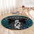 New Zealand Aotearoa Round Carpet Maori Taniwha Paua Shell