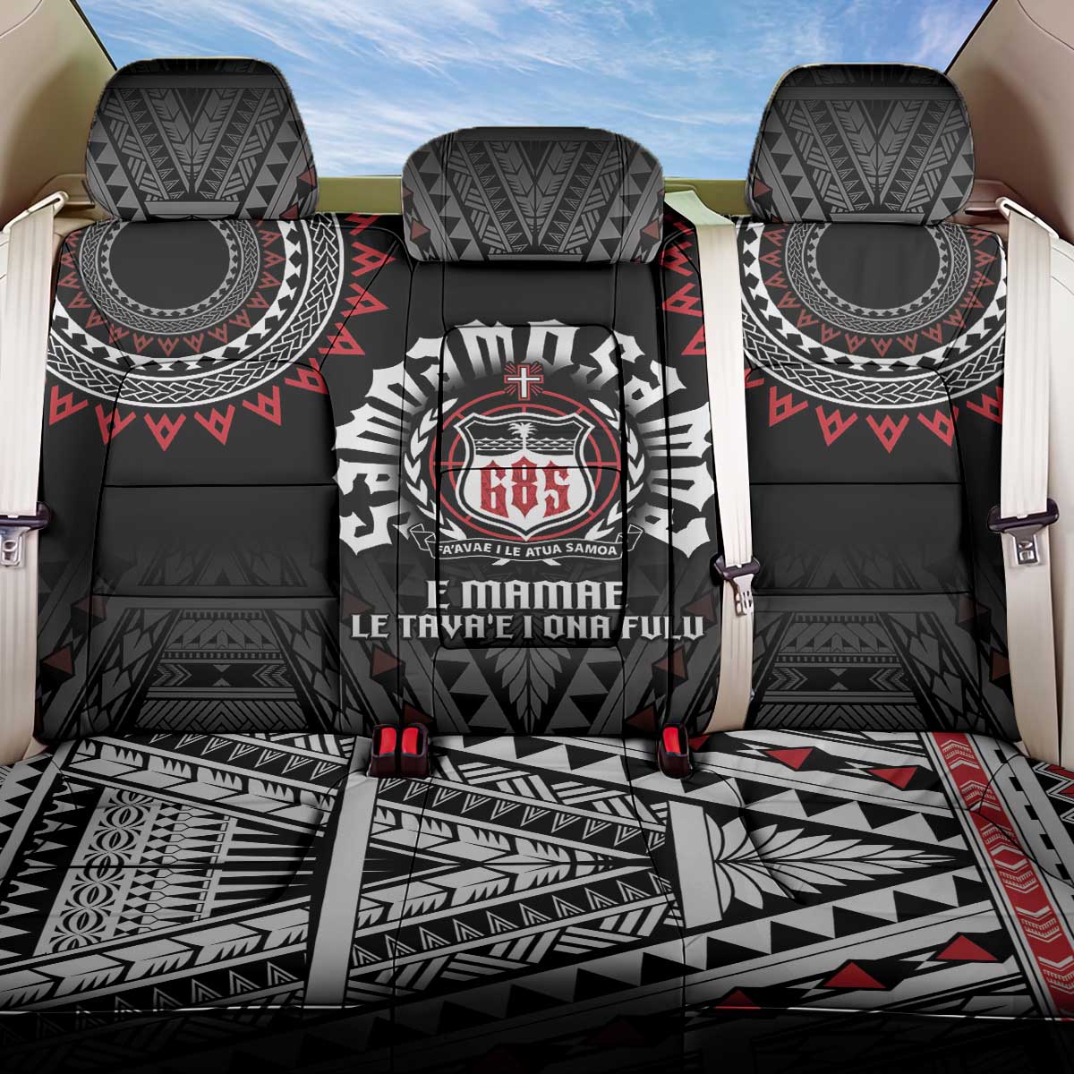 Samoa Black Saturday Back Car Seat Cover Samoa For Samoans LT05 One Size Black - Polynesian Pride