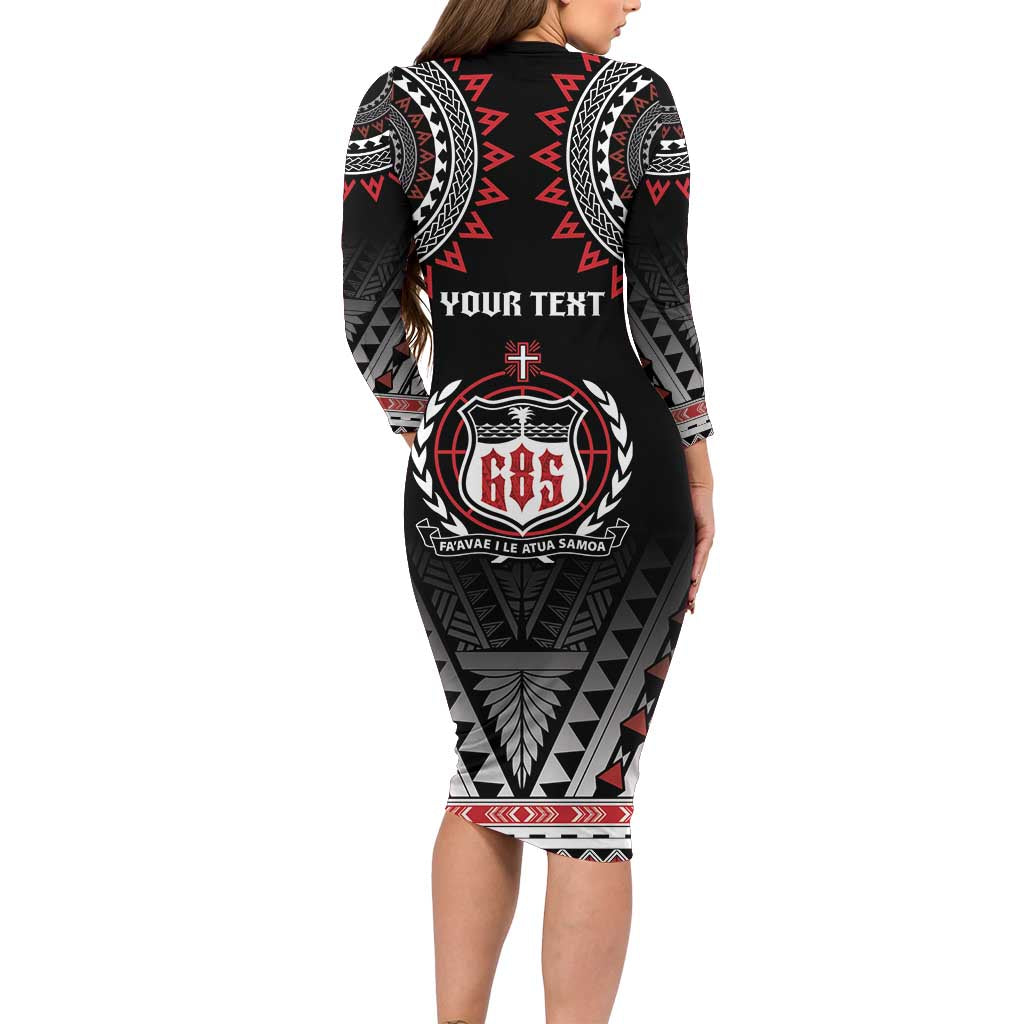 Personalised Samoa Black Saturday Long Sleeve Bodycon Dress Samoa For Samoans LT05 - Polynesian Pride