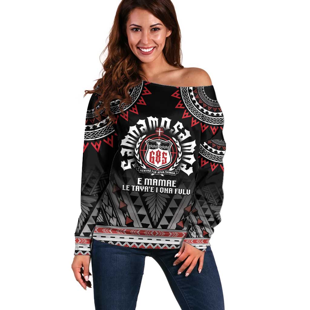 Personalised Samoa Black Saturday Off Shoulder Sweater Samoa For Samoans LT05 Women Black - Polynesian Pride