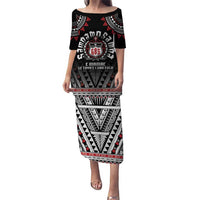 Personalised Samoa Black Saturday Puletasi Samoa For Samoans LT05 Long Dress Black - Polynesian Pride
