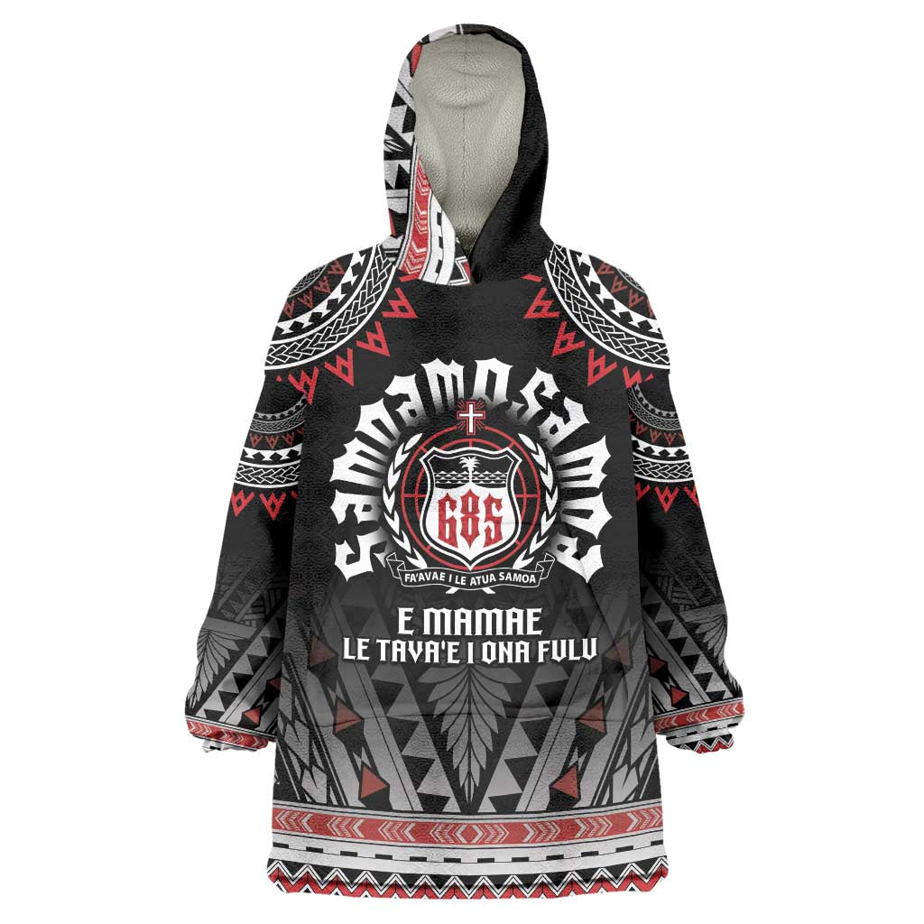 Personalised Samoa Black Saturday Wearable Blanket Hoodie Samoa For Samoans LT05 One Size Black - Polynesian Pride