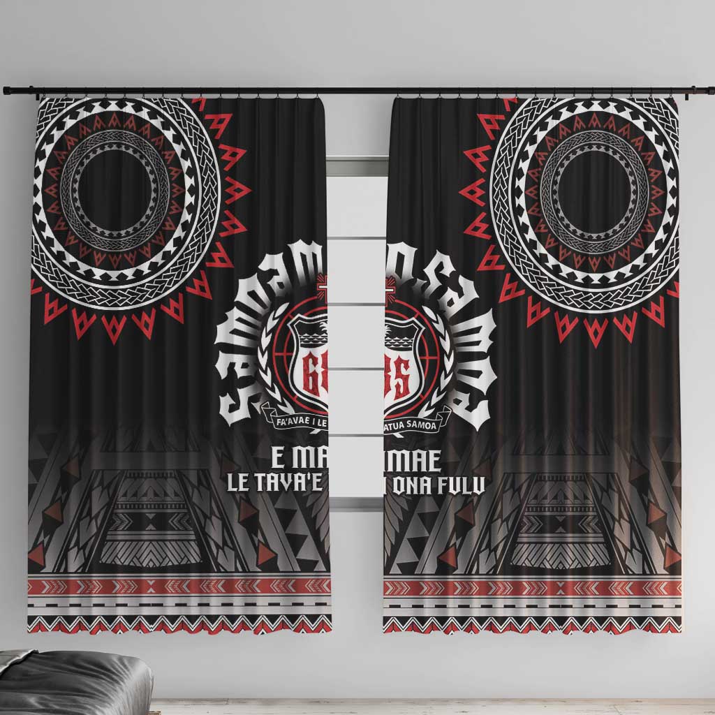 Samoa Black Saturday Window Curtain Samoa For Samoans LT05 With Hooks Black - Polynesian Pride