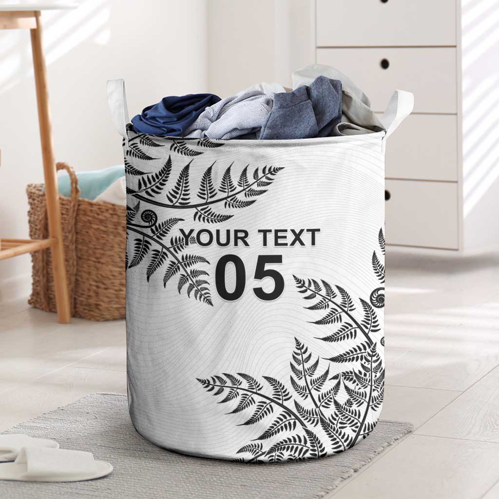 Custom New Zealand Football Laundry Basket Aotearoa Pride LT05 White - Polynesian Pride