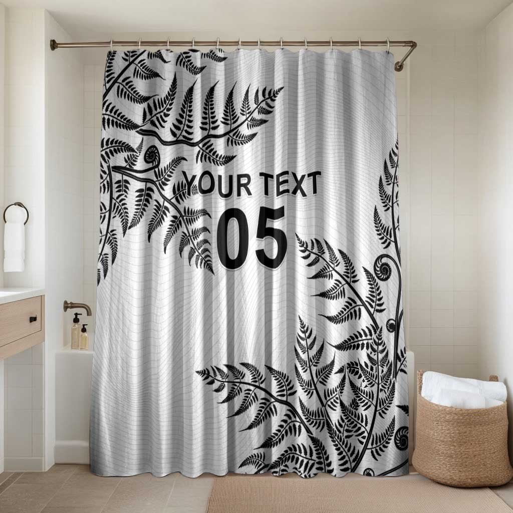 Custom New Zealand Football Bathroom Set Aotearoa Pride LT05 Shower Curtain Only White - Polynesian Pride
