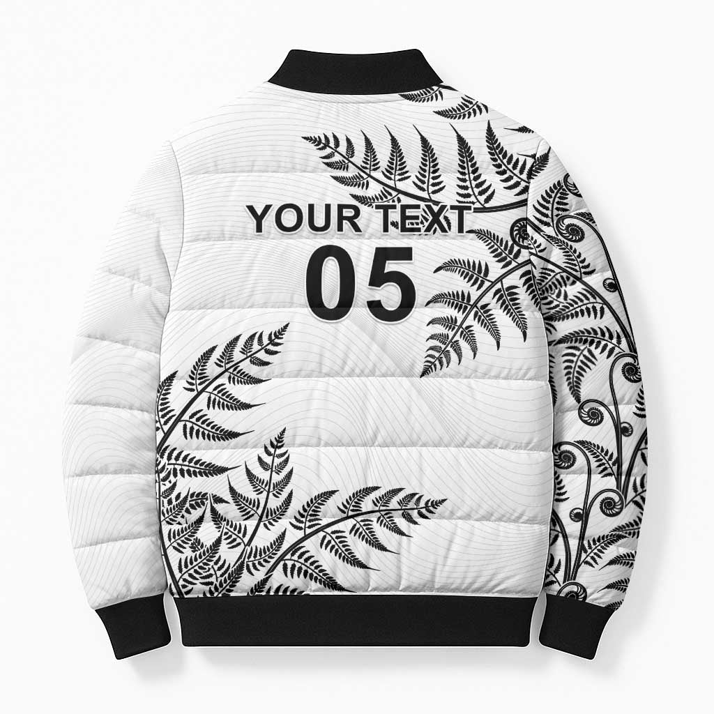 Custom New Zealand Football Bomber Puffer Jacket Aotearoa Pride LT05 - Polynesian Pride