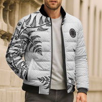 Custom New Zealand Football Bomber Puffer Jacket Aotearoa Pride LT05 - Polynesian Pride