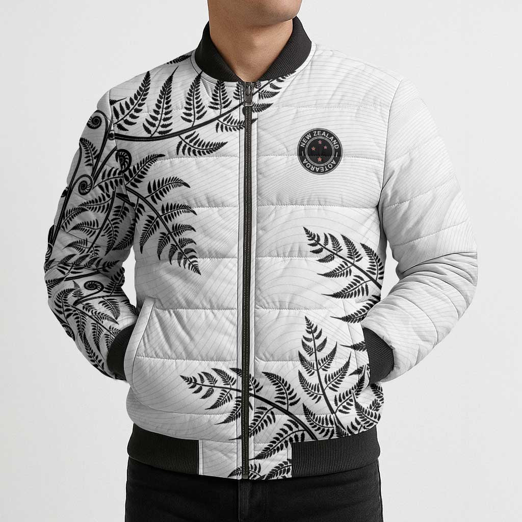Custom New Zealand Football Bomber Puffer Jacket Aotearoa Pride LT05 - Polynesian Pride