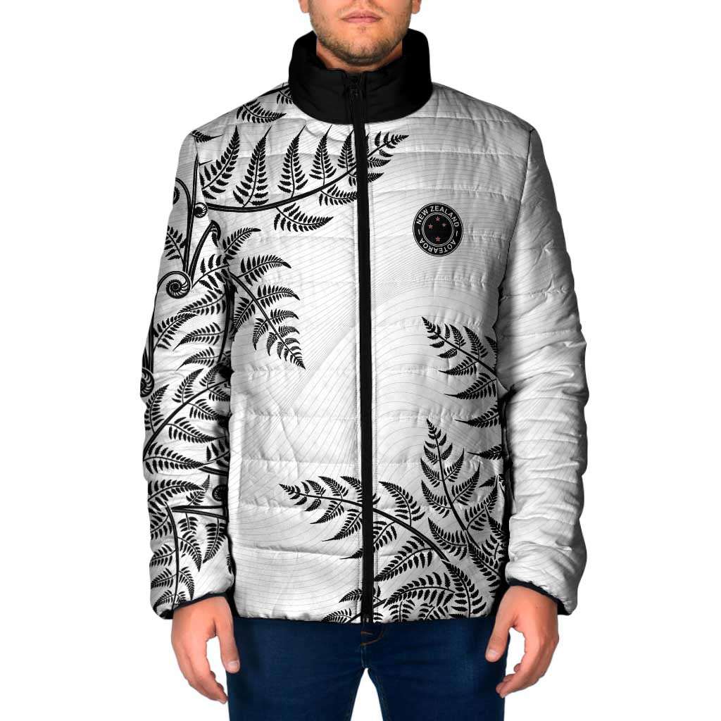 Custom New Zealand Football Padded Jacket Aotearoa Pride LT05 Men White - Polynesian Pride