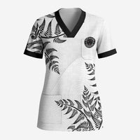 Custom New Zealand Football Scrub Top Aotearoa Pride LT05 Adult White - Polynesian Pride