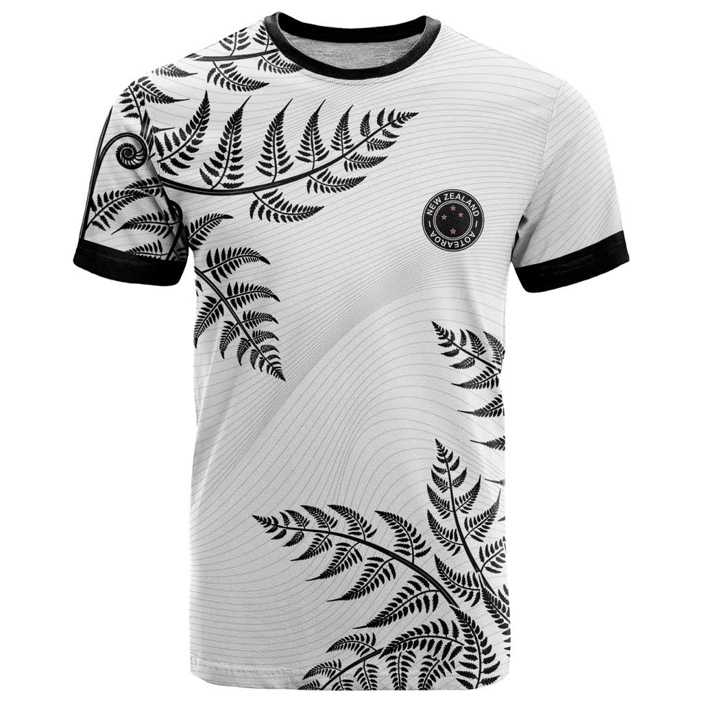 Custom New Zealand Football T Shirt Aotearoa Pride LT05 White - Polynesian Pride