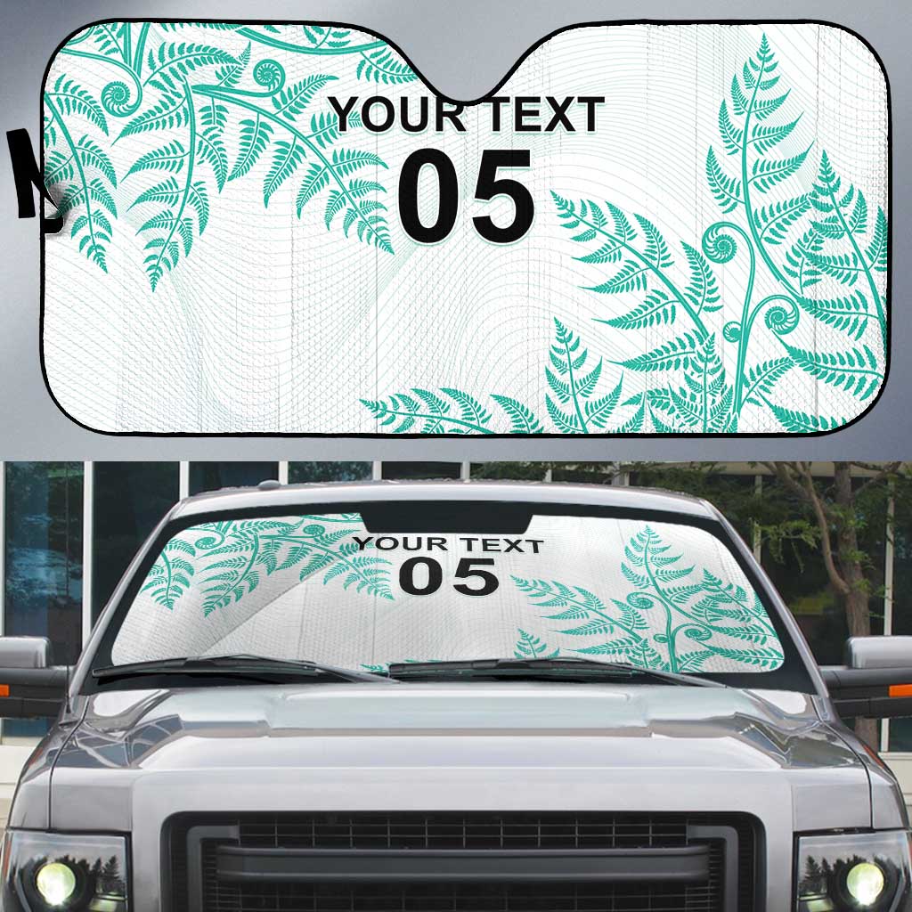 Custom New Zealand Football Auto Sun Shade Aotearoa Pride Aqua Version LT05 Aqua - Polynesian Pride