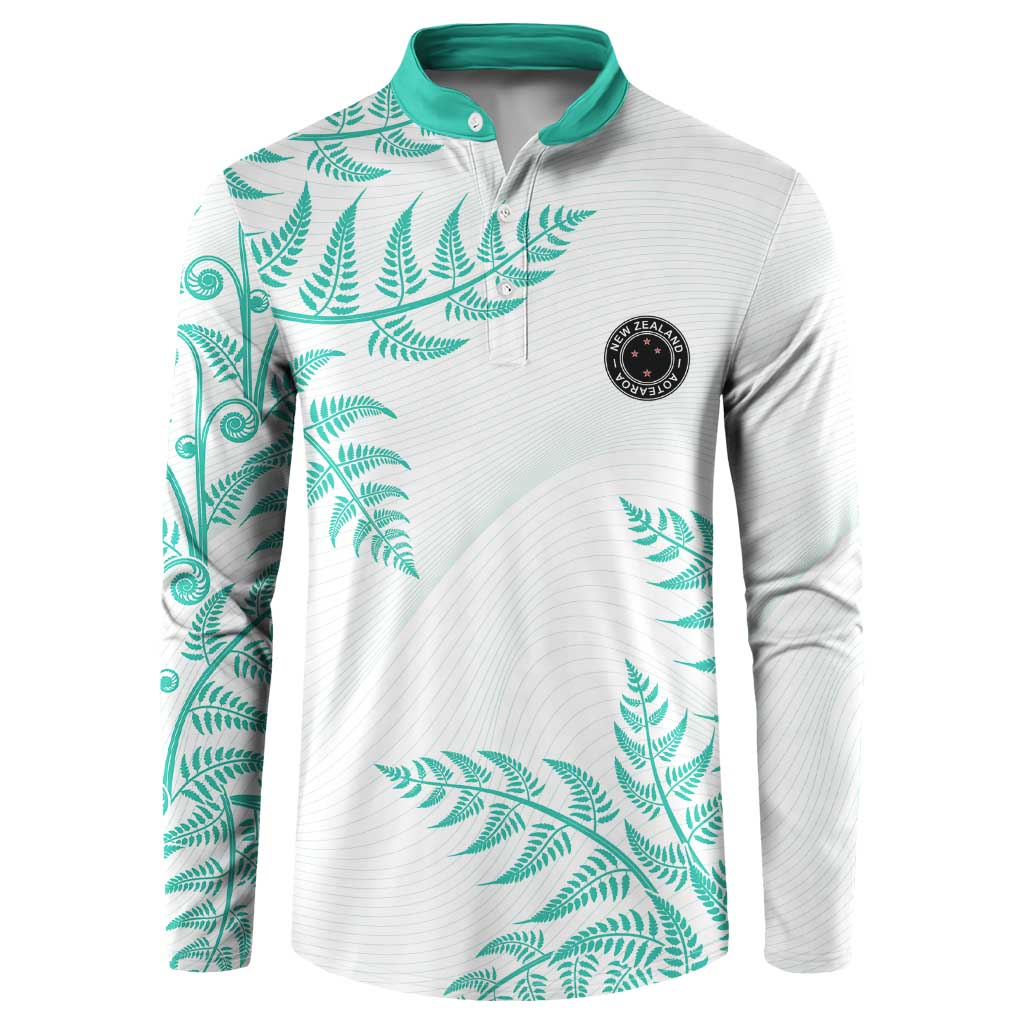 Custom New Zealand Football Button Sweatshirt Aotearoa Pride Aqua Version LT05 Aqua - Polynesian Pride