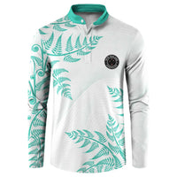 Custom New Zealand Football Button Sweatshirt Aotearoa Pride Aqua Version LT05 Aqua - Polynesian Pride