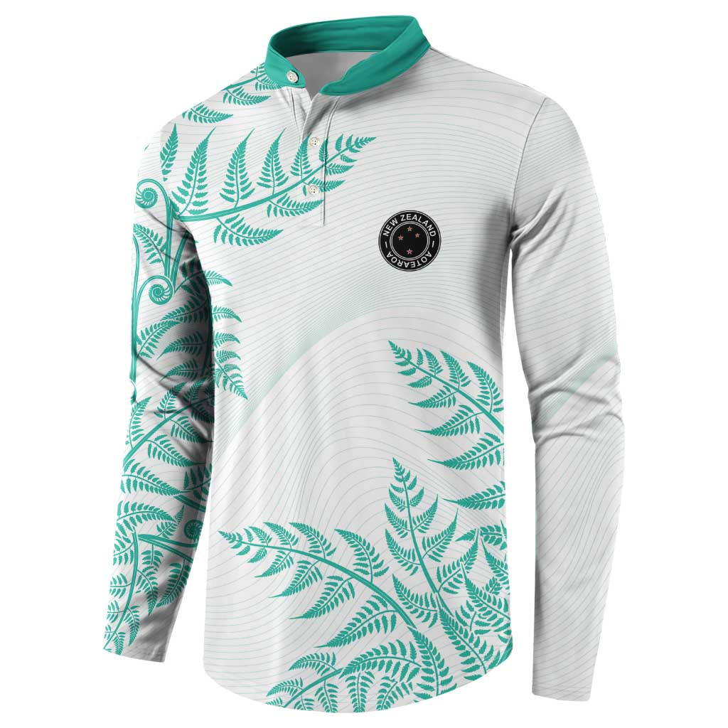 Custom New Zealand Football Button Sweatshirt Aotearoa Pride Aqua Version LT05 - Polynesian Pride