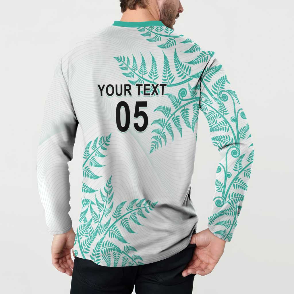 Custom New Zealand Football Button Sweatshirt Aotearoa Pride Aqua Version LT05 - Polynesian Pride