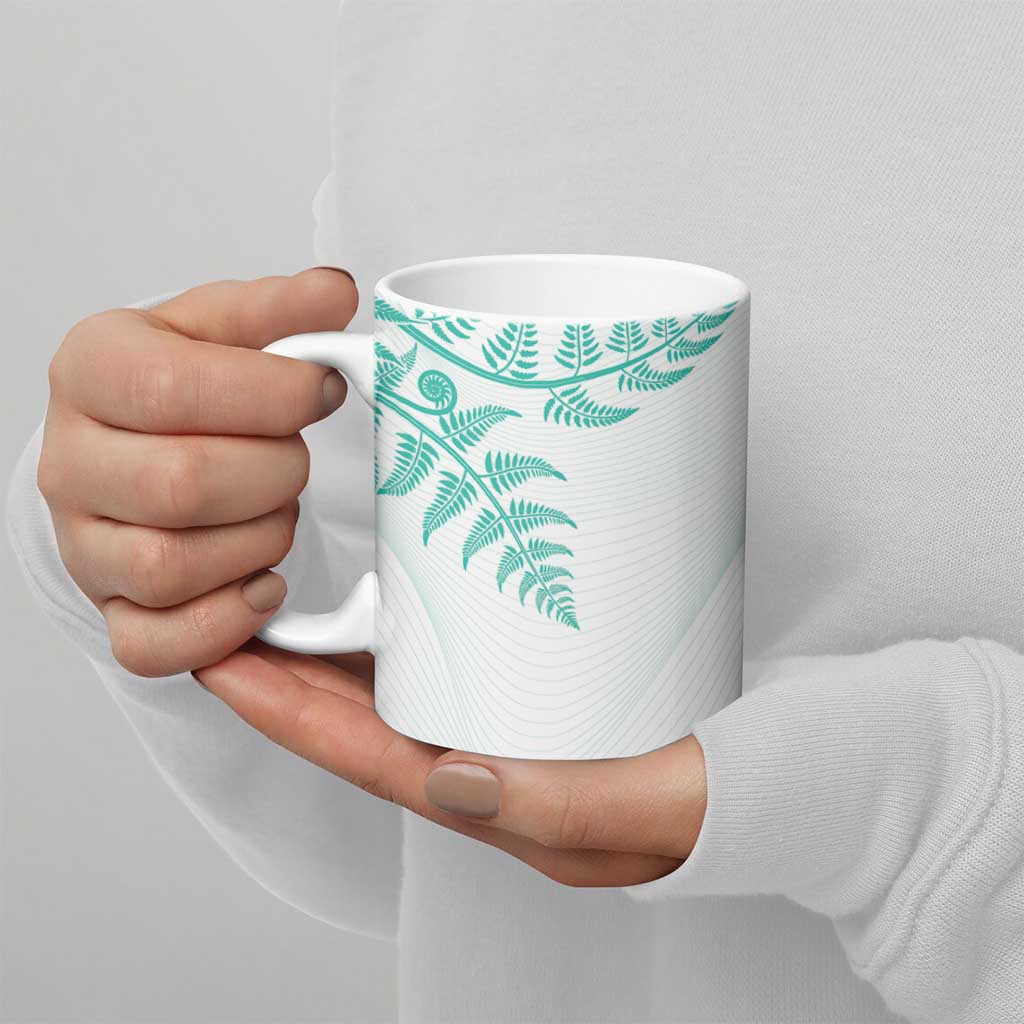 Custom New Zealand Football Ceramic Mug Aotearoa Pride Aqua Version LT05 - Polynesian Pride