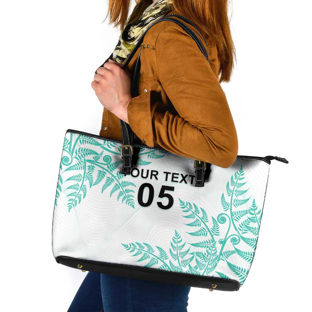 Custom New Zealand Football Leather Tote Bag Aotearoa Pride Aqua Version LT05 Aqua - Polynesian Pride