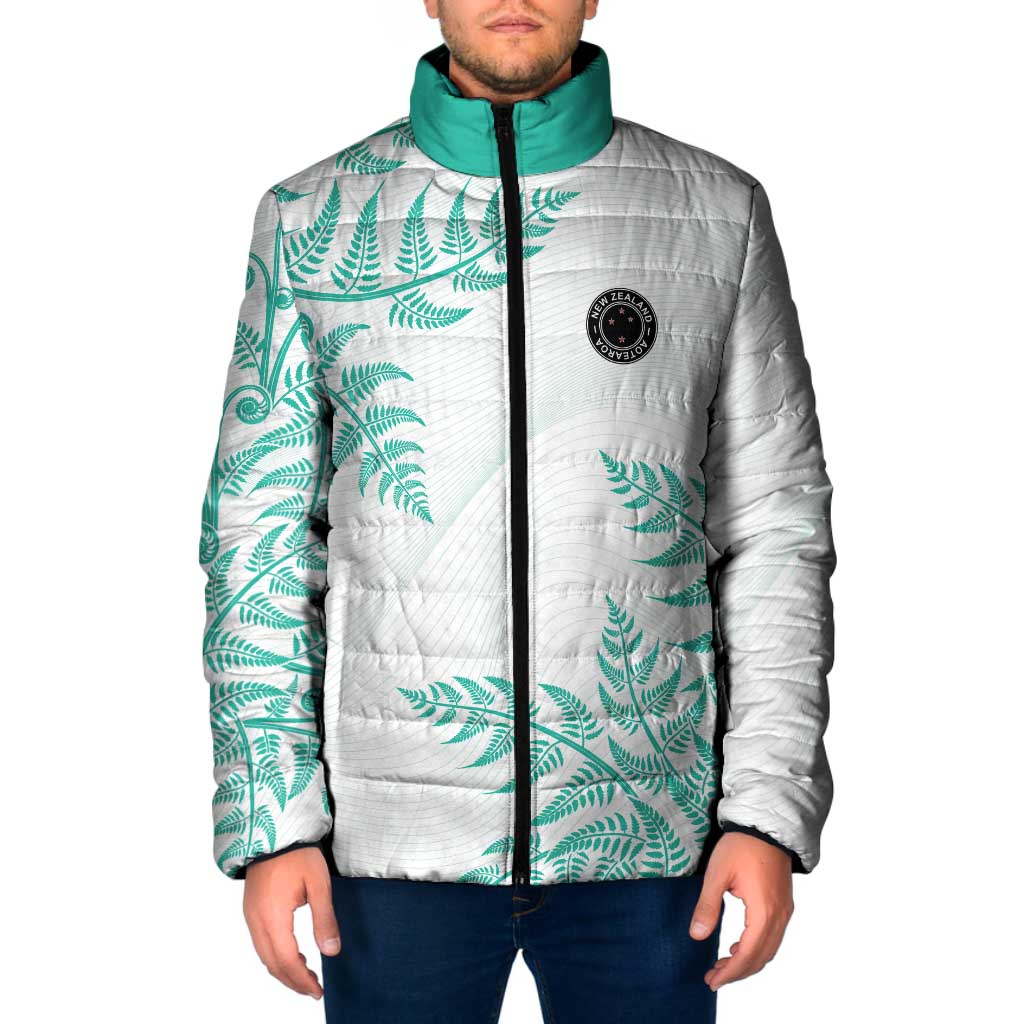 Custom New Zealand Football Padded Jacket Aotearoa Pride Aqua Version LT05 Men Aqua - Polynesian Pride