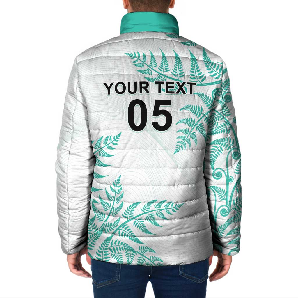 Custom New Zealand Football Padded Jacket Aotearoa Pride Aqua Version LT05 - Polynesian Pride