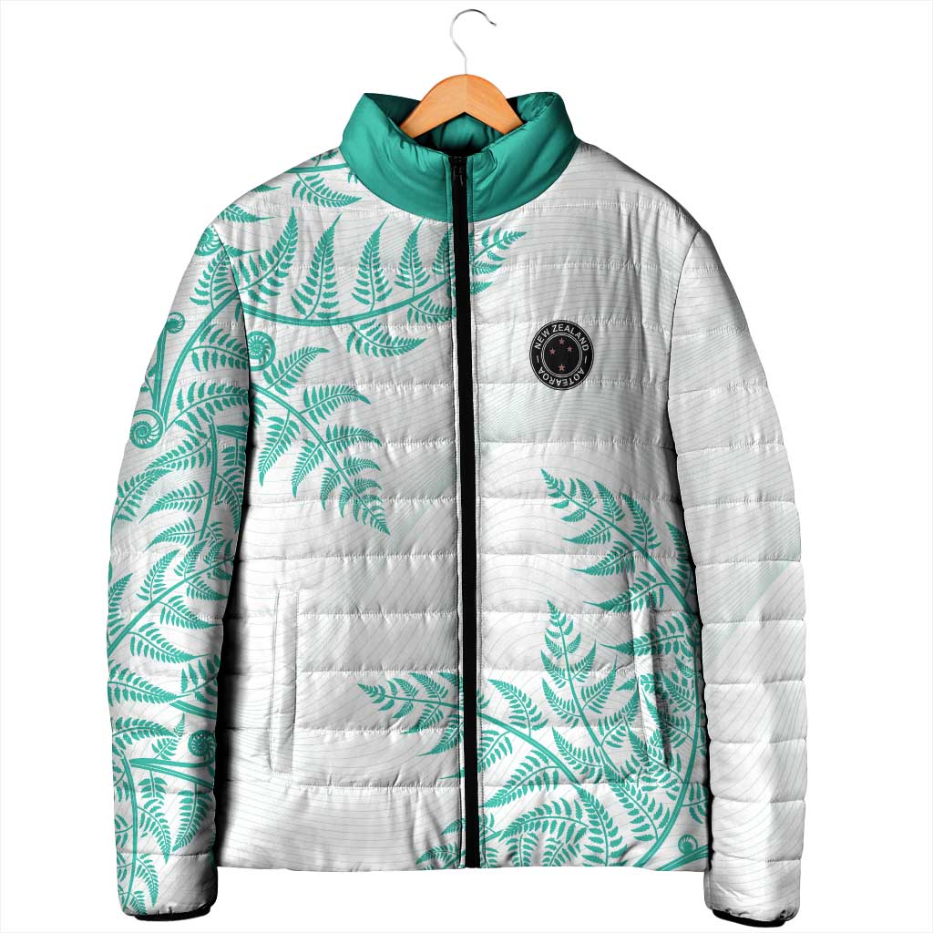 Custom New Zealand Football Padded Jacket Aotearoa Pride Aqua Version LT05 - Polynesian Pride