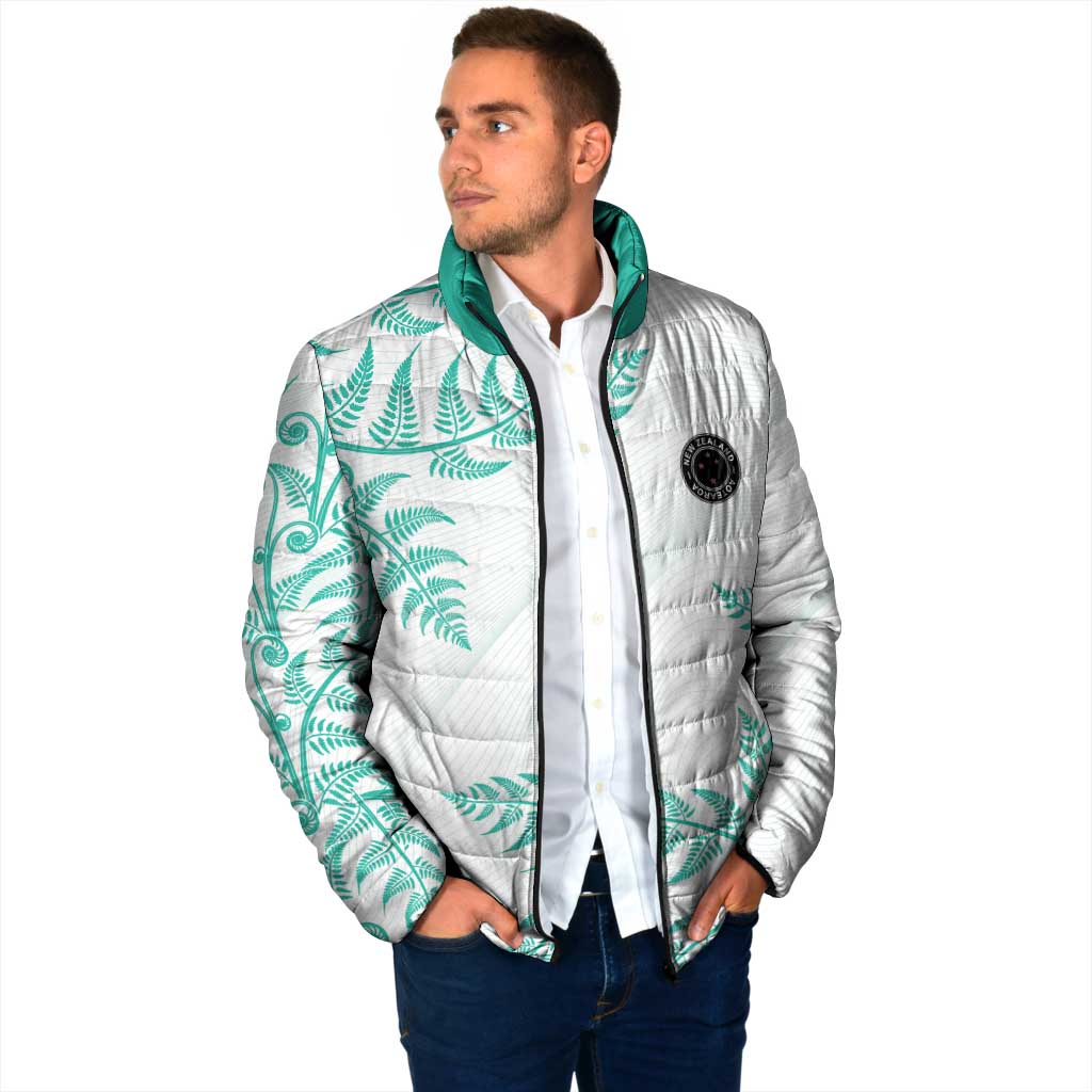Custom New Zealand Football Padded Jacket Aotearoa Pride Aqua Version LT05 - Polynesian Pride