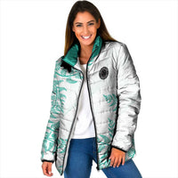 Custom New Zealand Football Padded Jacket Aotearoa Pride Aqua Version LT05 Women Aqua - Polynesian Pride