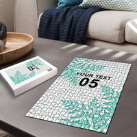 Custom New Zealand Football Puzzle Aotearoa Pride Aqua Version LT05 - Polynesian Pride