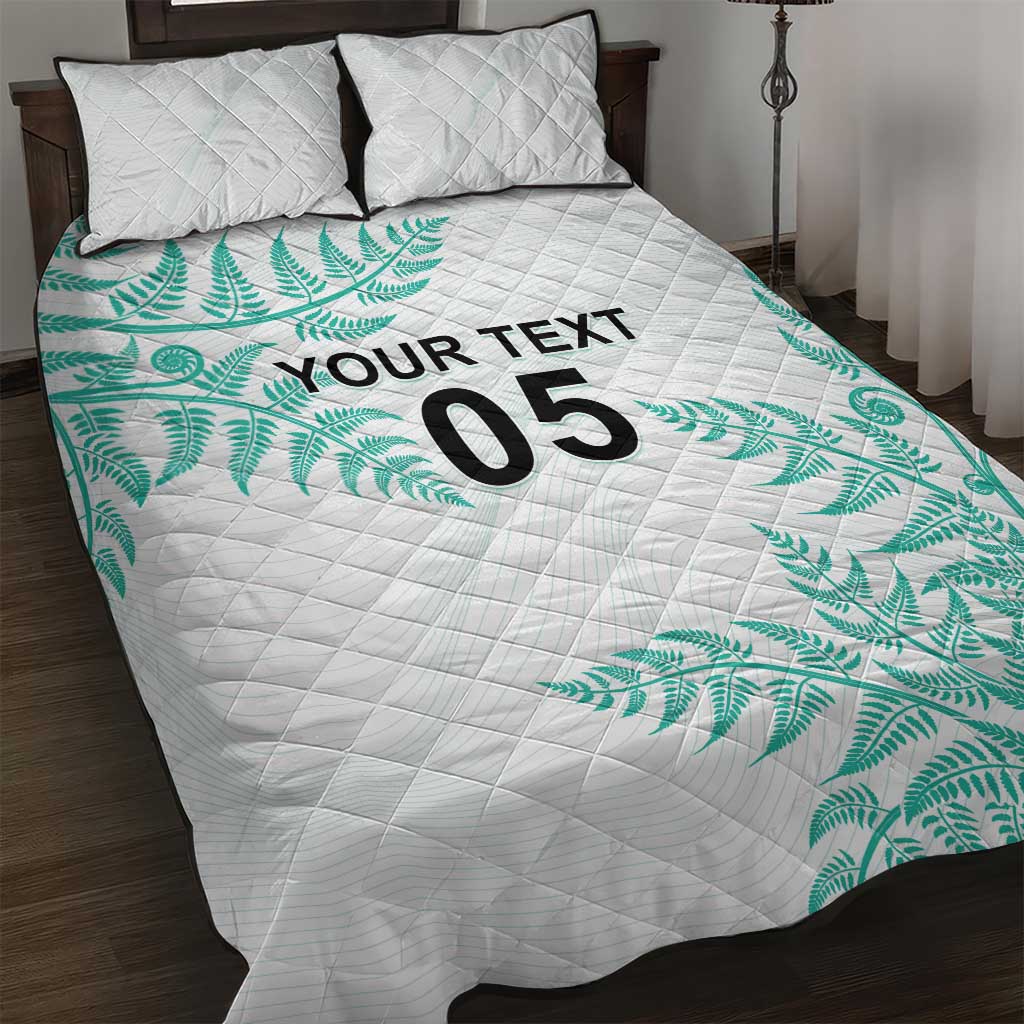 Custom New Zealand Football Quilt Bed Set Aotearoa Pride Aqua Version LT05 Aqua - Polynesian Pride