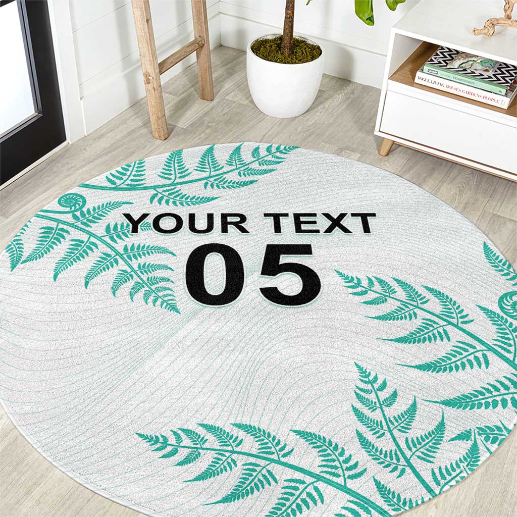 Custom New Zealand Football Round Carpet Aotearoa Pride Aqua Version LT05 Aqua - Polynesian Pride