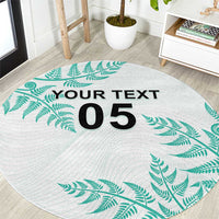 Custom New Zealand Football Round Carpet Aotearoa Pride Aqua Version LT05 Aqua - Polynesian Pride