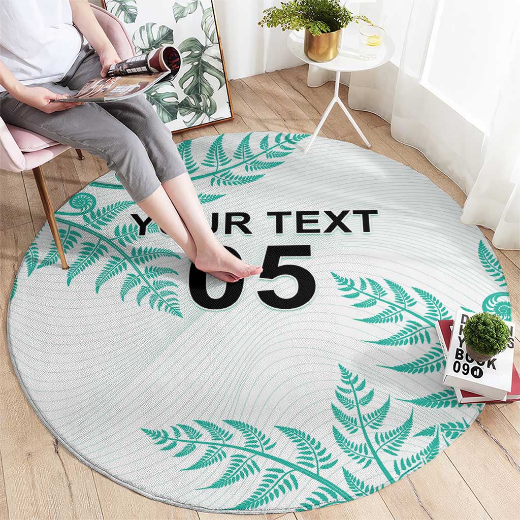 Custom New Zealand Football Round Carpet Aotearoa Pride Aqua Version LT05 - Polynesian Pride