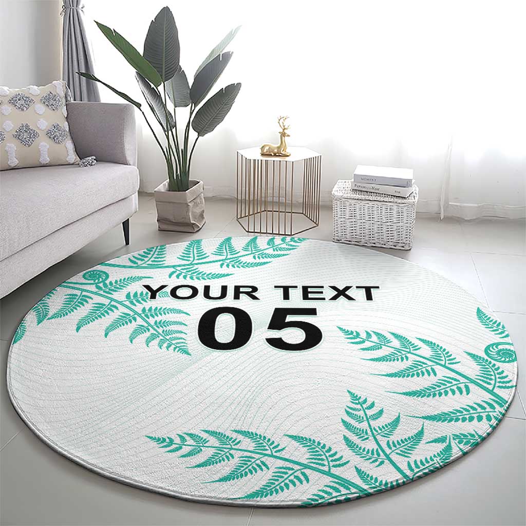 Custom New Zealand Football Round Carpet Aotearoa Pride Aqua Version LT05 - Polynesian Pride