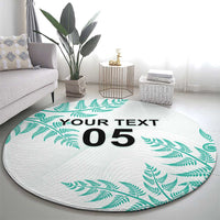 Custom New Zealand Football Round Carpet Aotearoa Pride Aqua Version LT05 - Polynesian Pride