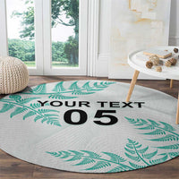 Custom New Zealand Football Round Carpet Aotearoa Pride Aqua Version LT05 - Polynesian Pride