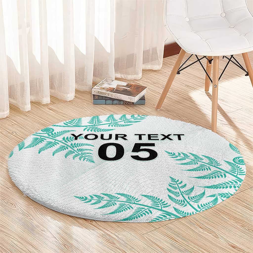 Custom New Zealand Football Round Carpet Aotearoa Pride Aqua Version LT05 - Polynesian Pride
