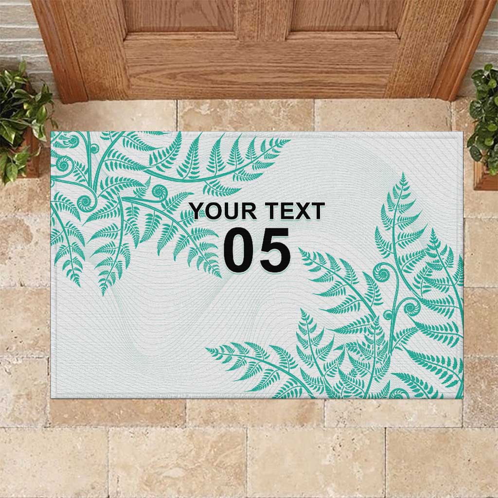 Custom New Zealand Football Rubber Doormat Aotearoa Pride Aqua Version LT05 Aqua - Polynesian Pride