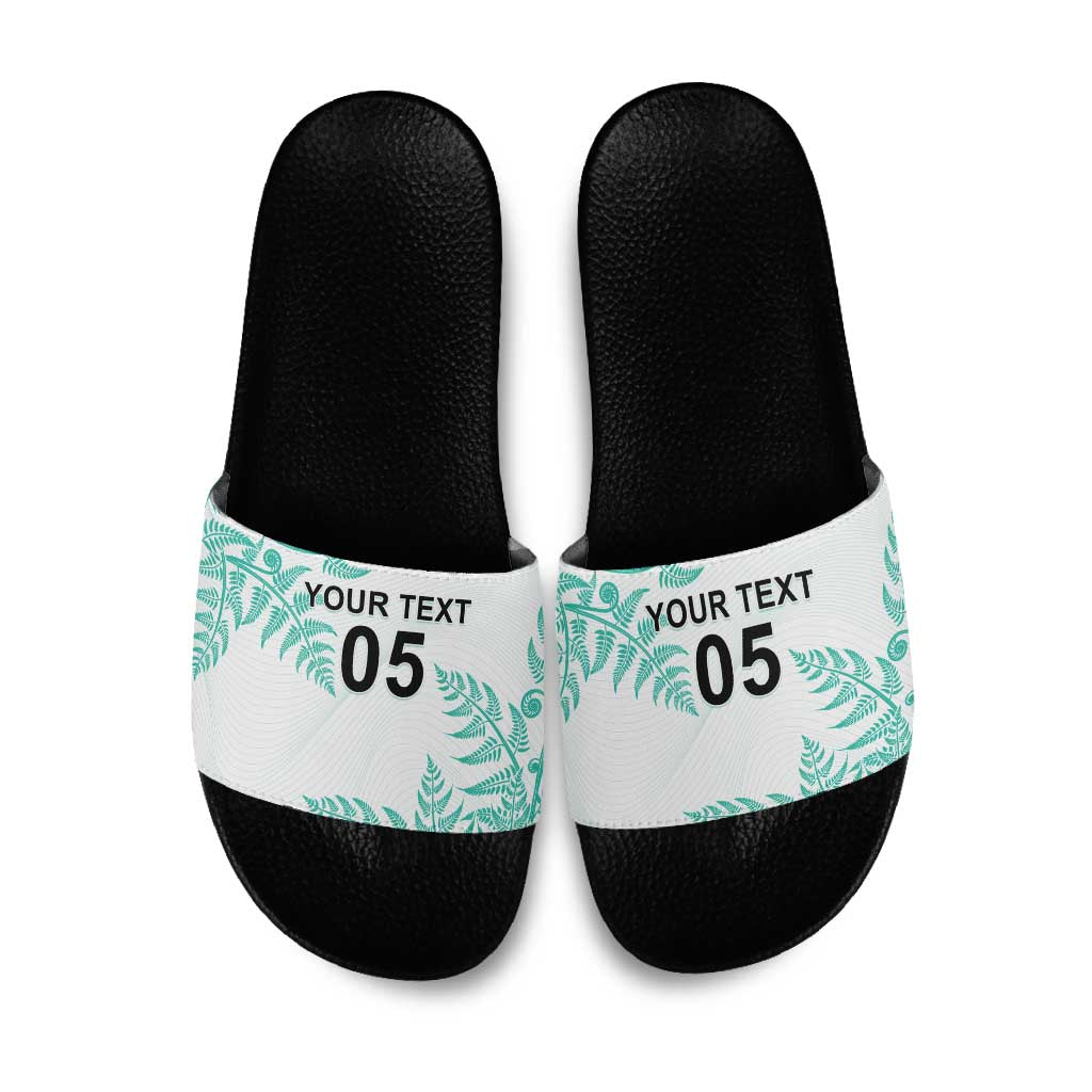 Custom New Zealand Football Slide Sandals Aotearoa Pride Aqua Version LT05 Aqua - Polynesian Pride