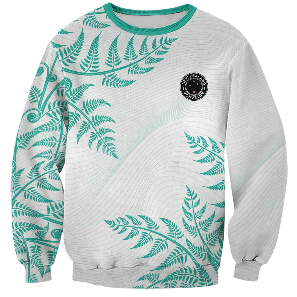 Custom New Zealand Football Sweatshirt Aotearoa Pride Aqua Version LT05 Unisex Aqua - Polynesian Pride