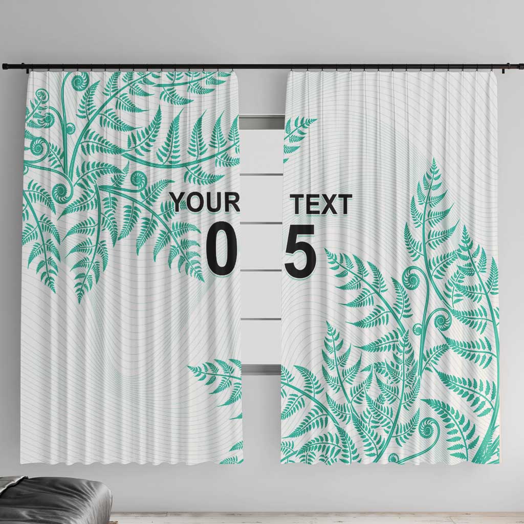 Custom New Zealand Football Window Curtain Aotearoa Pride Aqua Version LT05 With Hooks Aqua - Polynesian Pride