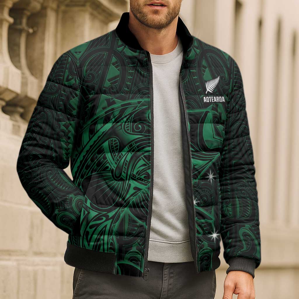 Custom New Zealand Fishing Bomber Puffer Jacket Maori Tribal Pattern LT05 - Polynesian Pride