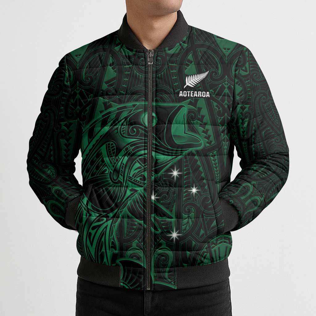 Custom New Zealand Fishing Bomber Puffer Jacket Maori Tribal Pattern LT05 - Polynesian Pride