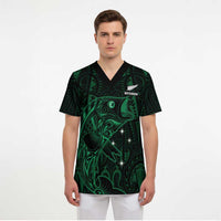 Custom New Zealand Fishing Scrub Top Maori Tribal Pattern LT05 - Polynesian Pride
