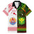 Custom Hawaii And Tahiti Family Matching Puletasi and Hawaiian Shirt Coat Of Arms Polynesian Pattern LT05 Dad's Shirt - Short Sleeve Reggae - Polynesian Pride