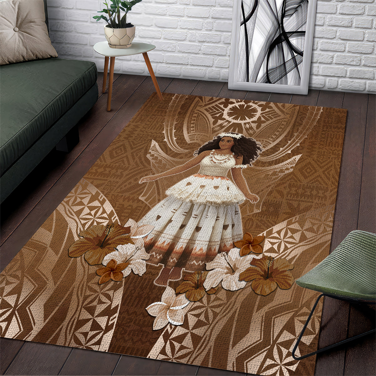 Bula Fiji Women's Day Area Rug With Fijian Tapa Pattern LT05 Brown - Polynesian Pride
