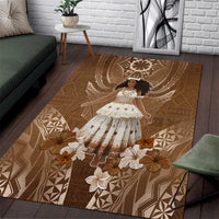 Bula Fiji Women's Day Area Rug With Fijian Tapa Pattern LT05 Brown - Polynesian Pride