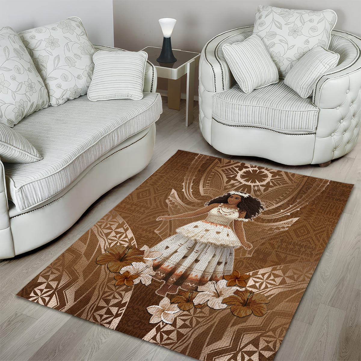 Bula Fiji Women's Day Area Rug With Fijian Tapa Pattern LT05 - Polynesian Pride