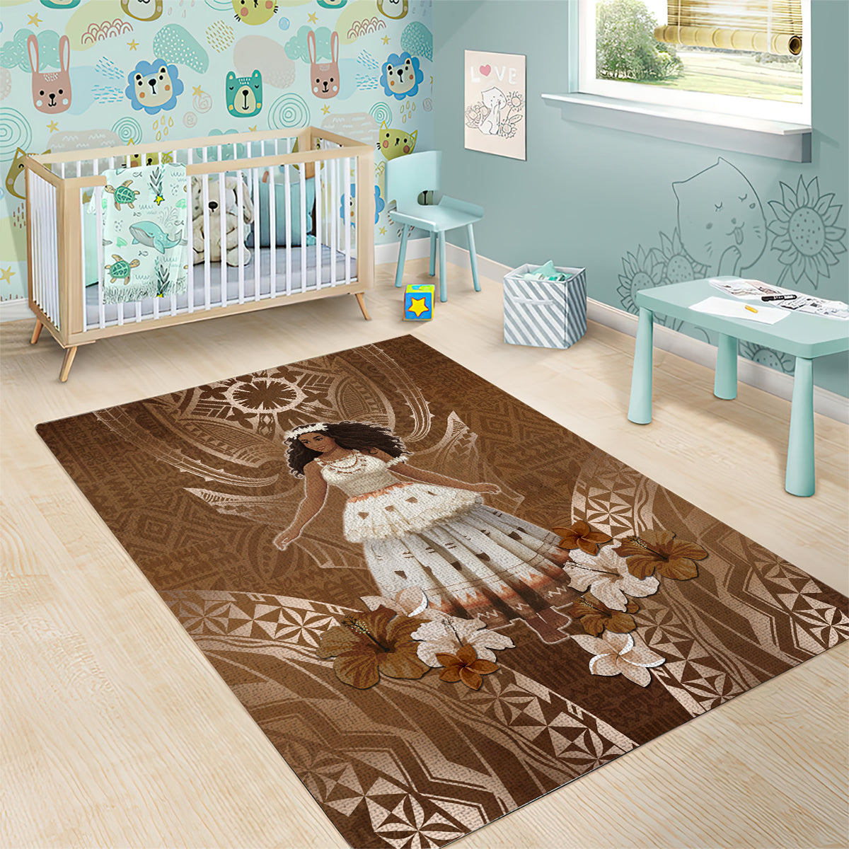 Bula Fiji Women's Day Area Rug With Fijian Tapa Pattern LT05 - Polynesian Pride