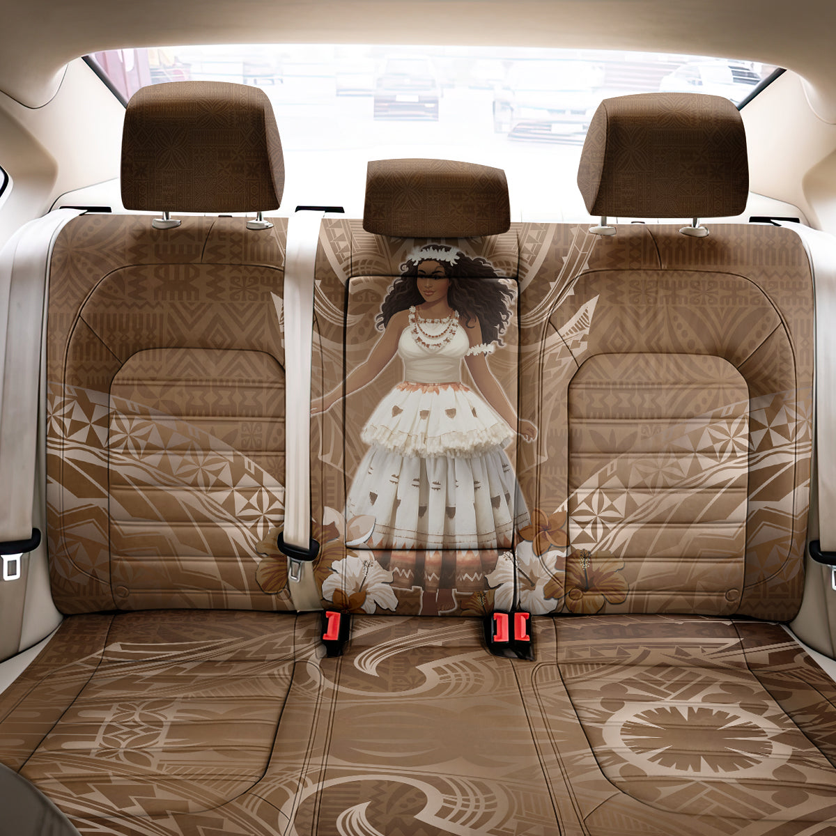 Bula Fiji Women's Day Back Car Seat Cover With Fijian Tapa Pattern LT05 - Polynesian Pride