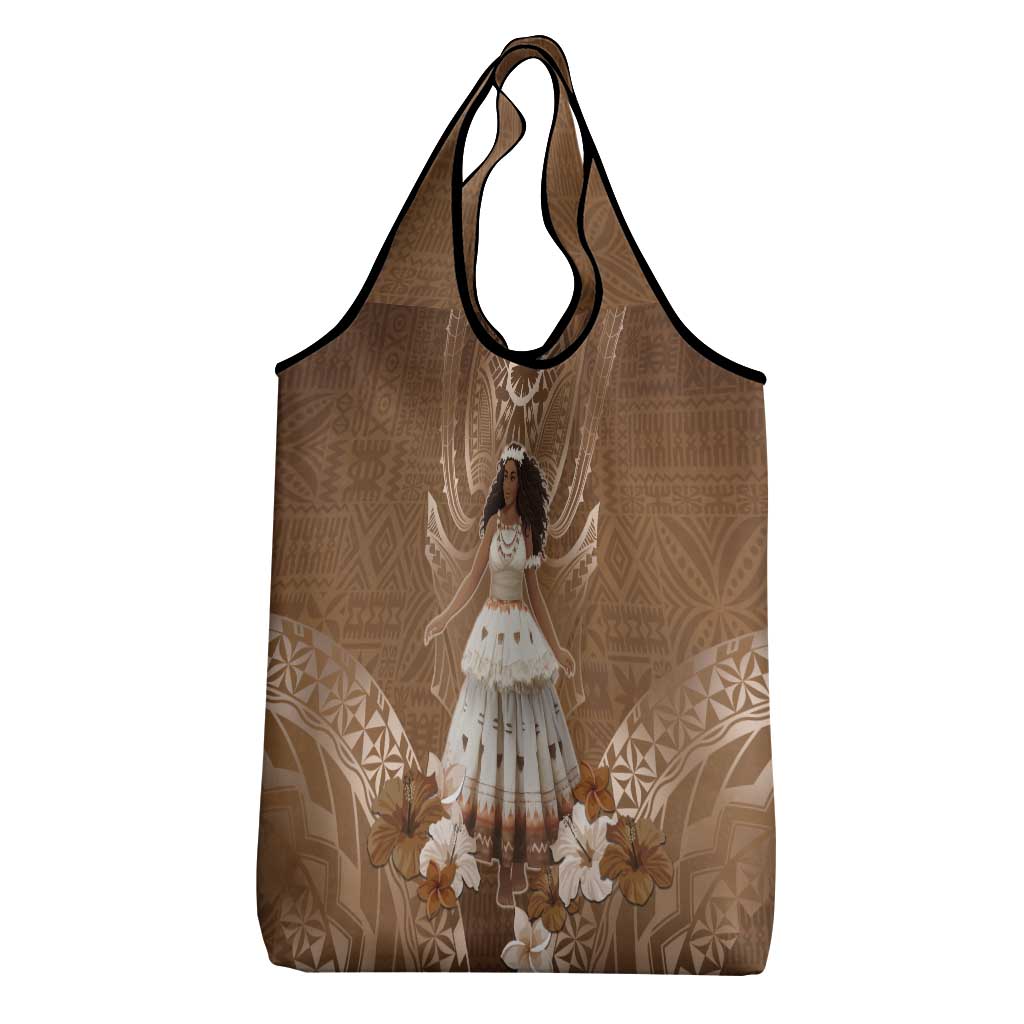 Bula Fiji Women's Day Grocery Bag With Fijian Tapa Pattern LT05 - Polynesian Pride
